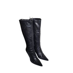 Vintage Charles David Harness Cognac Leather Riding Boots Size 5.5